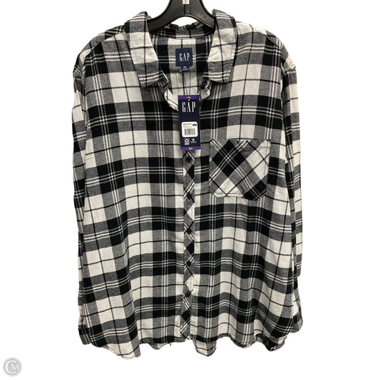 Top Long Sleeve By Gap In Black & White, Size: Xxl