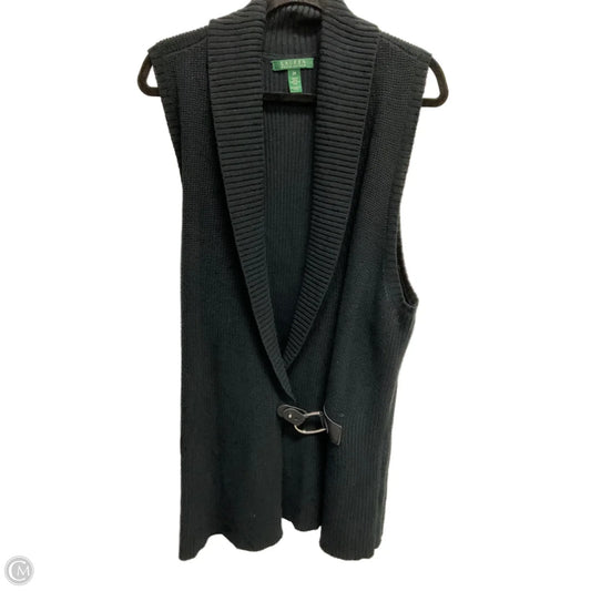 Vest Sweater By Lauren By Ralph Lauren In Black, Size: 2x