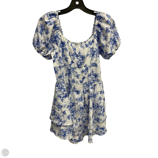 Romper By Clothes Mentor In Blue & White, Size: S