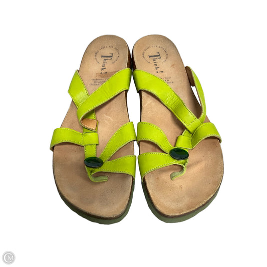 Sandals Flats By Think In Green, Size: 9.5