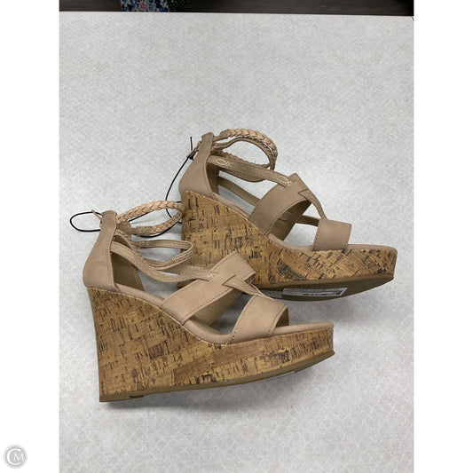 Sandals Heels Wedge By Maurices In Tan, Size: 6.5