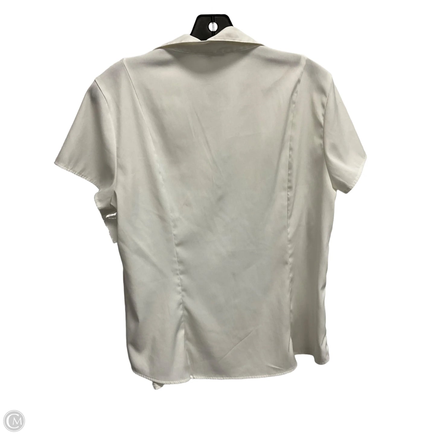 Blouse Short Sleeve By Cato In White, Size: L