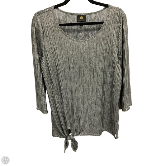 Top Long Sleeve By Jm Collections In Silver, Size: M