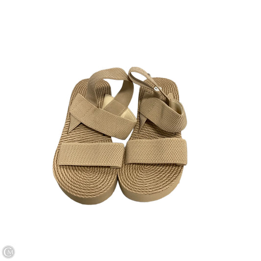 Sandals Heels Wedge By Clothes Mentor In Tan, Size: 5