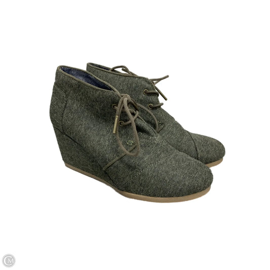 Shoes Heels Wedge By Toms In Green, Size: 8