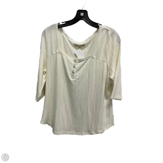Top Short Sleeve By Clothes Mentor In Cream, Size: Xl