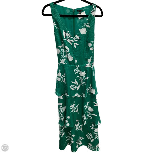 Dress Casual Maxi By Ann Taylor In Green & White, Size: L