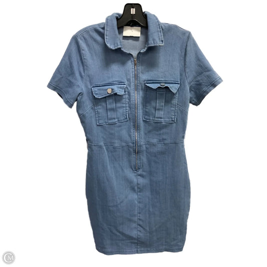 Dress Casual Midi By Haute Monde In Blue Denim, Size: L