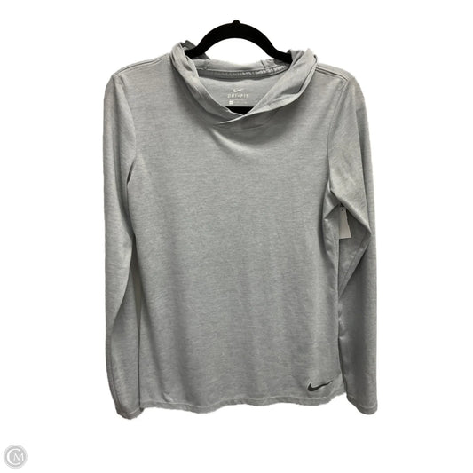 Athletic Top Long Sleeve Hoodie By Nike Apparel In Grey, Size: S