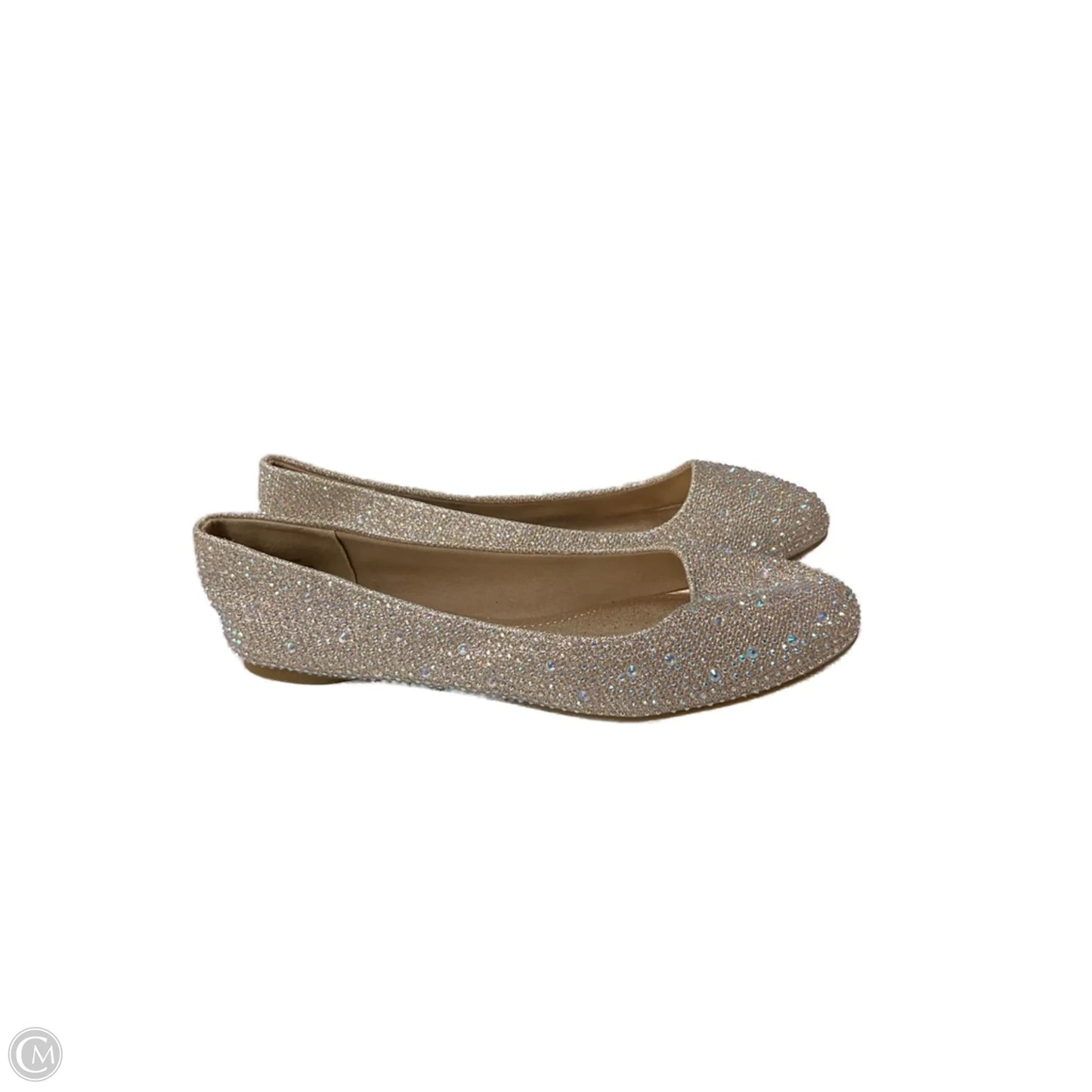 Shoes Flats By Clothes Mentor In Gold, Size: 12