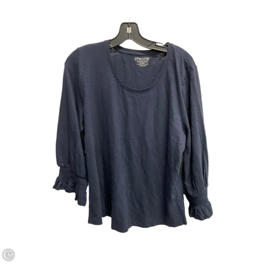 Top Long Sleeve Basic By Chicos In Navy, Size: L
