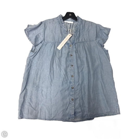 Top Short Sleeve By Jane And Delancey In Blue Denim, Size: Xl