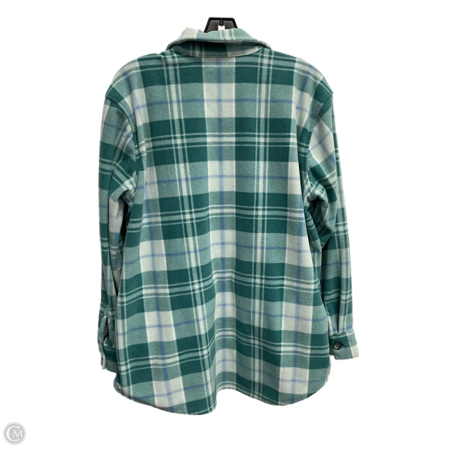 Jacket Shirt By Eddie Bauer In Blue, Size: M