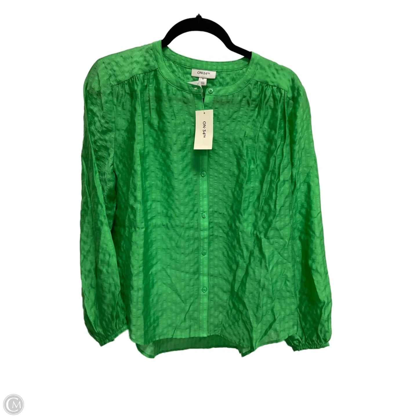 Top Long Sleeve By Cmc In Green, Size: M