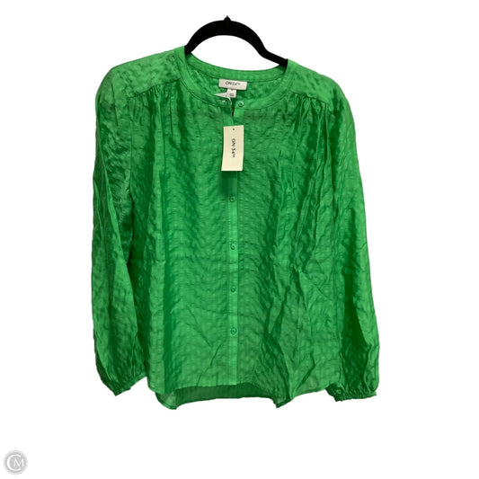 Top Long Sleeve By Cmc In Green, Size: M