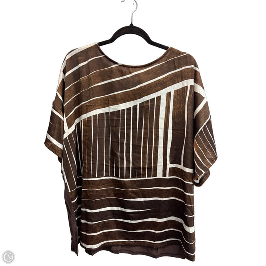 Top Short Sleeve By Chicos In Brown, Size: Xl