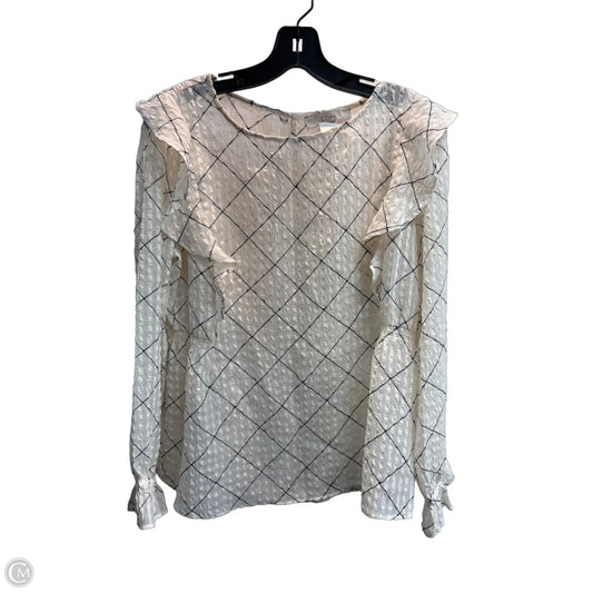 Blouse Long Sleeve By Loft In Cream, Size: M