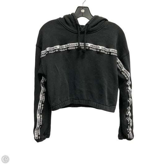 Athletic Sweatshirt Hoodie By Adidas In Black, Size: M