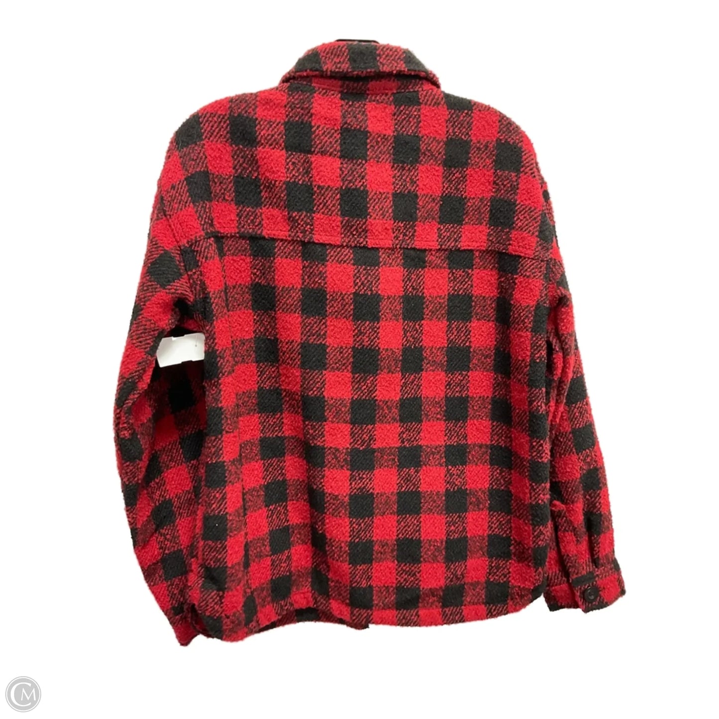 Jacket Shirt By Maurices In Black & Red, Size: S