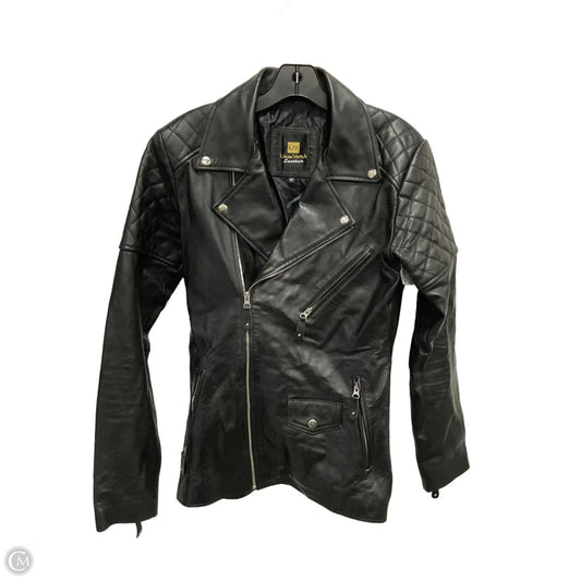 Jacket Moto Leather By Cmb In Black, Size: M