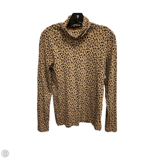 Top Long Sleeve Basic By J. Crew In Animal Print, Size: M
