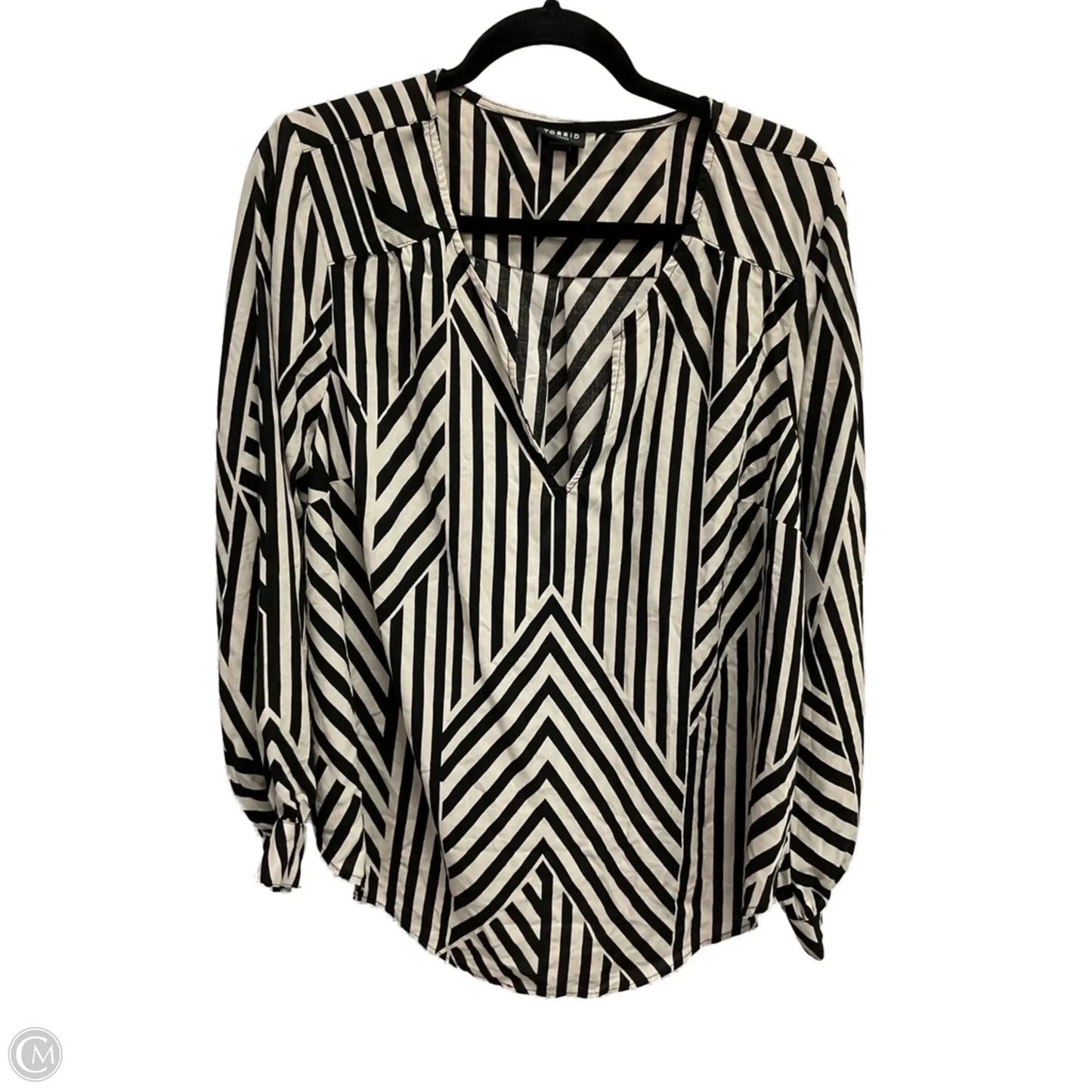 Blouse Long Sleeve By Torrid In Striped Pattern, Size: 1x