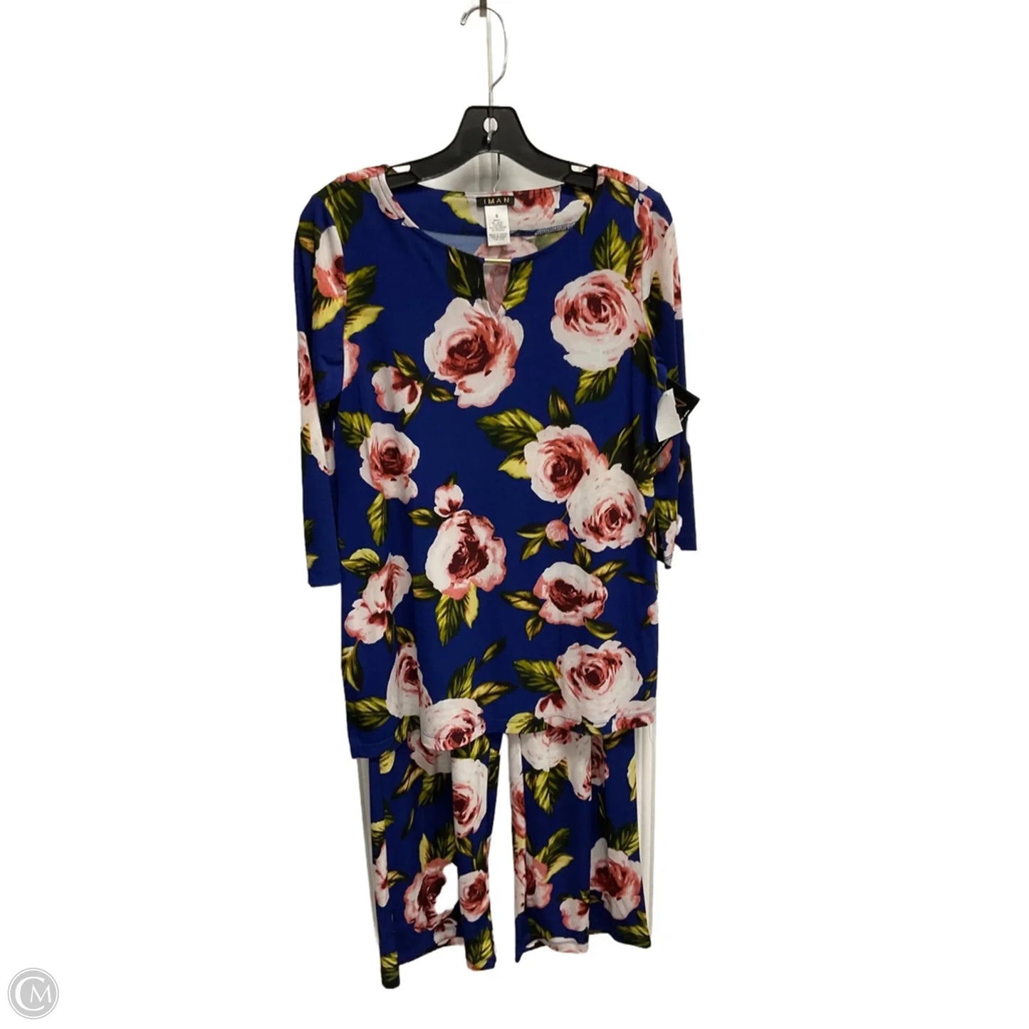 Pants Set 2pc By Iman Hsn In Floral Print, Size: S