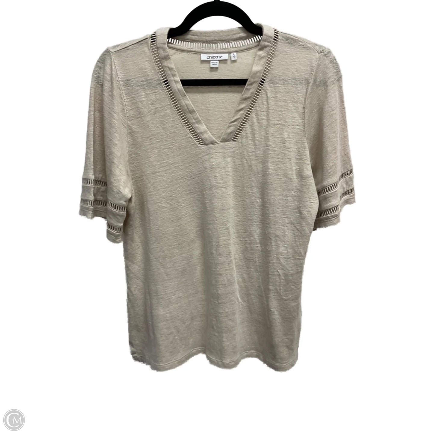 Top Short Sleeve By Chicos In Beige, Size: S
