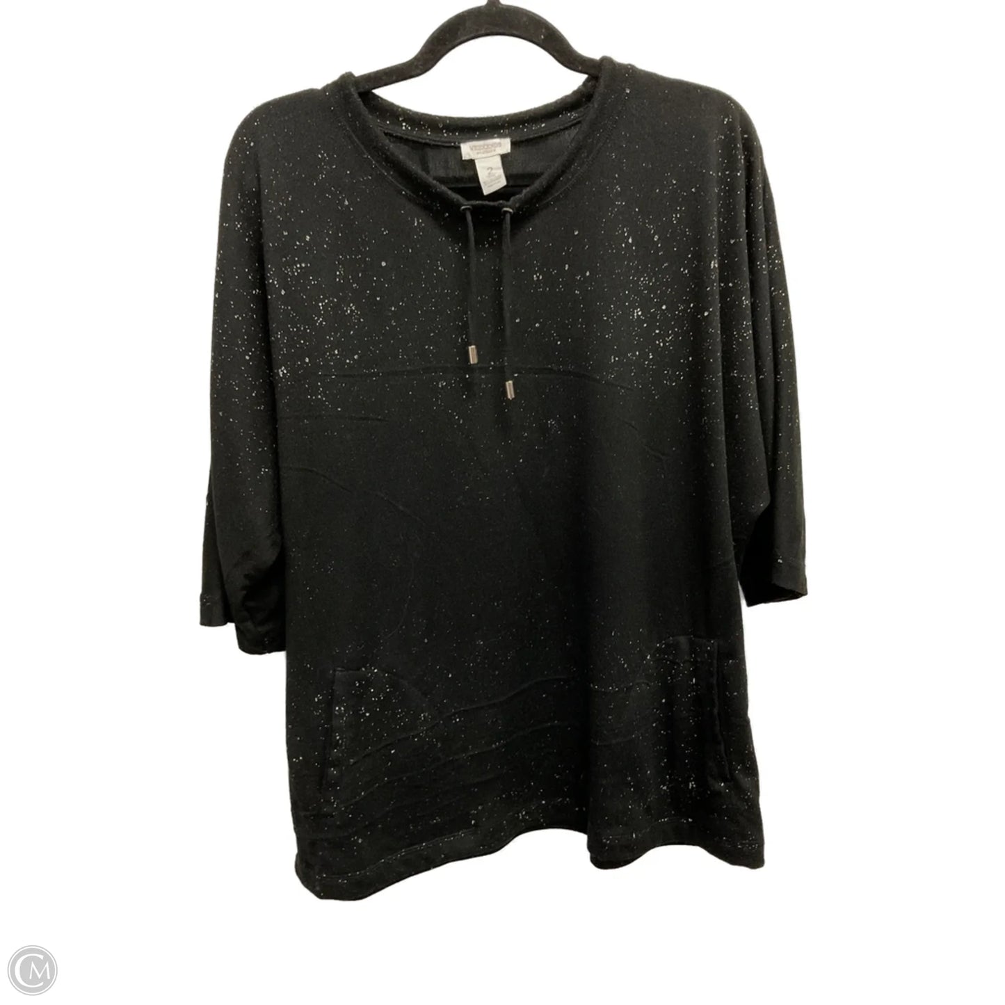 Top Short Sleeve By Chicos In Black, Size: L