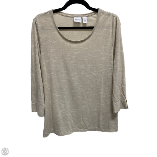 Top Long Sleeve By Zenergy By Chicos In Gold, Size: L
