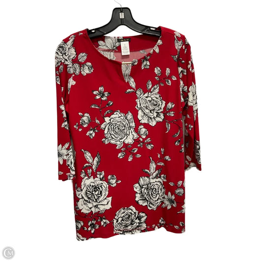 Top 3/4 Sleeve By Iman Hsn In Floral Print, Size: S