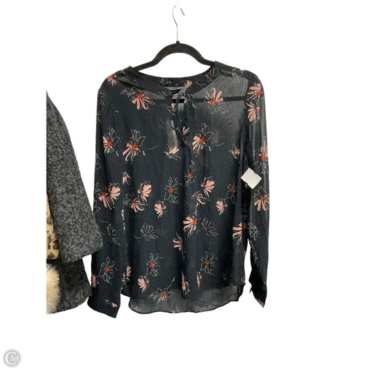 Blouse Long Sleeve By Banana Republic In Floral Print, Size: L