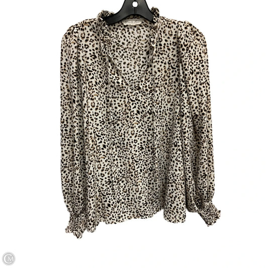 Blouse Long Sleeve By Vine & Love In Animal Print, Size: S