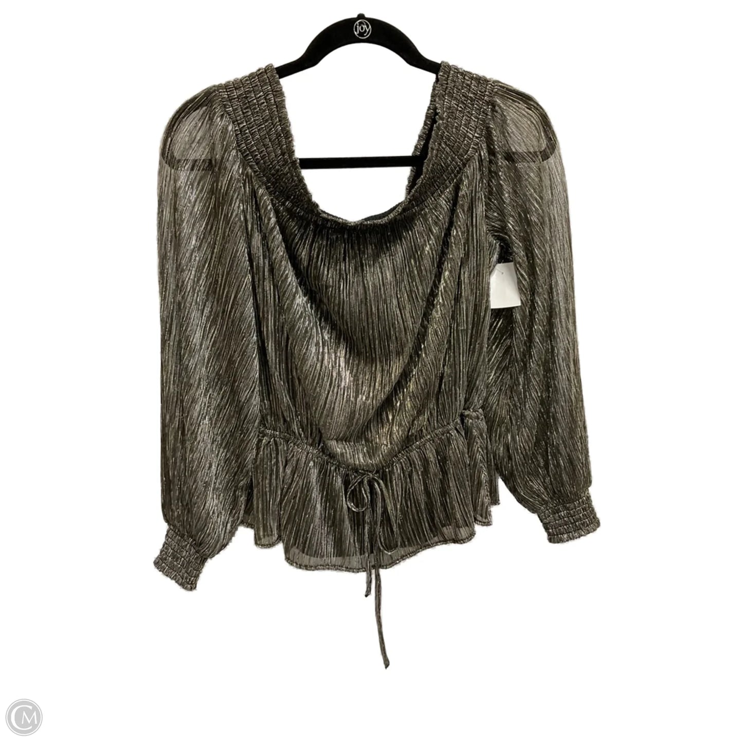 Blouse Long Sleeve By White House Black Market In Black & Gold, Size: S