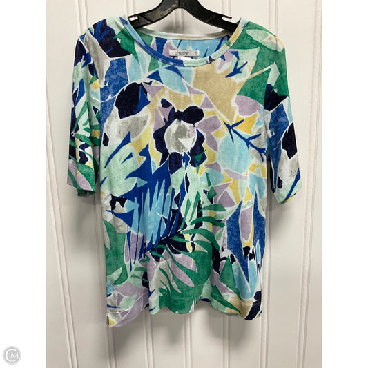 Top Short Sleeve By Chicos In Multi-colored, Size: L