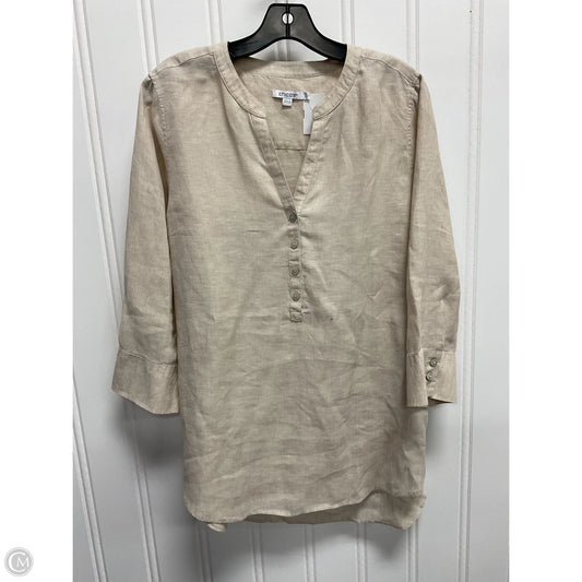 Top Long Sleeve By Chicos In Tan, Size: M