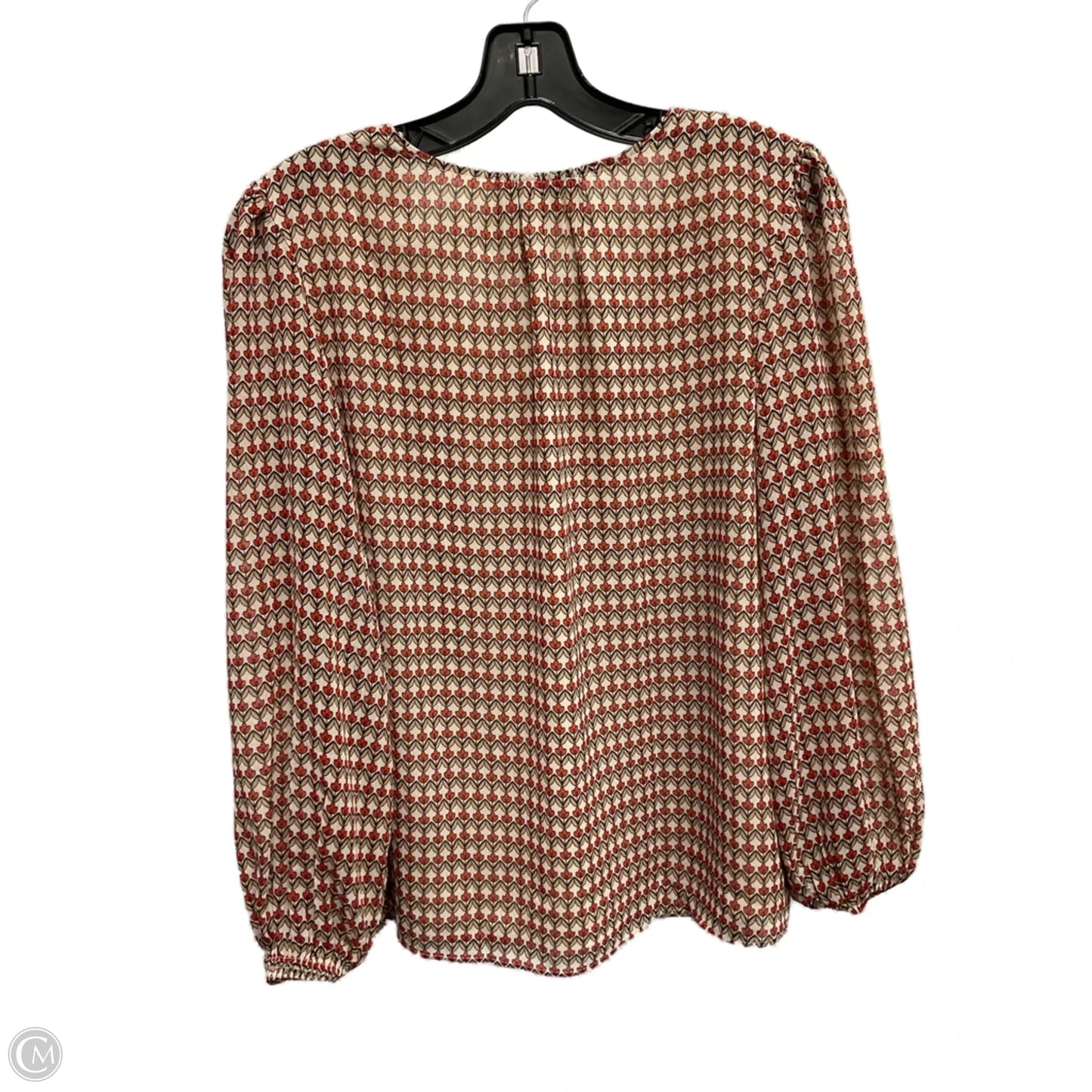 Blouse Long Sleeve By Loft In Multi-colored, Size: S