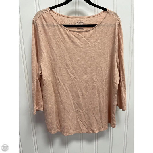 Top 3/4 Sleeve Basic By Chicos In Pink, Size: Xl