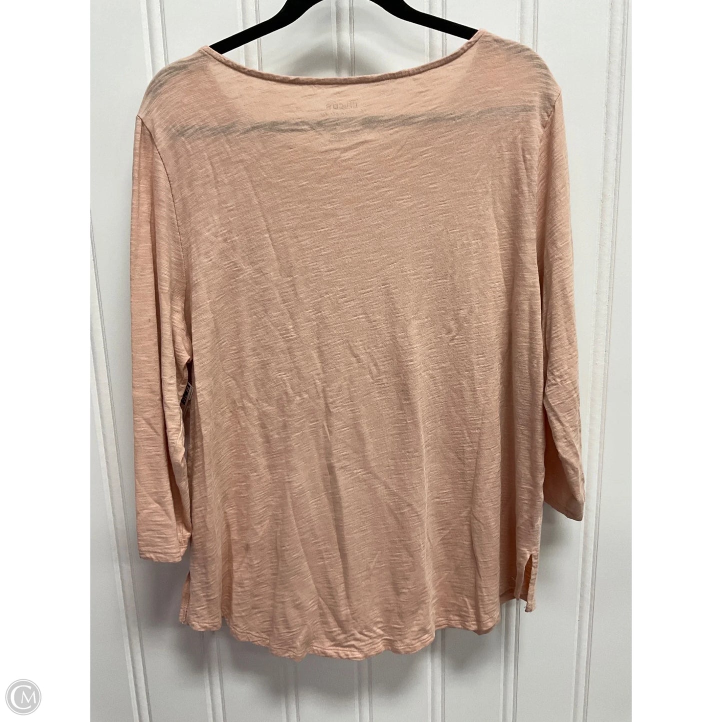 Top 3/4 Sleeve Basic By Chicos In Pink, Size: Xl