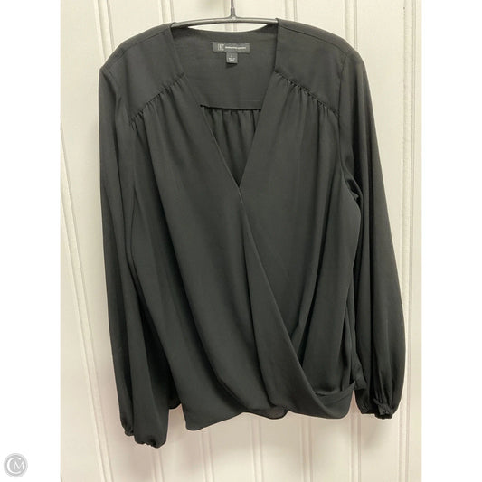 Blouse Long Sleeve By Inc In Black, Size: L