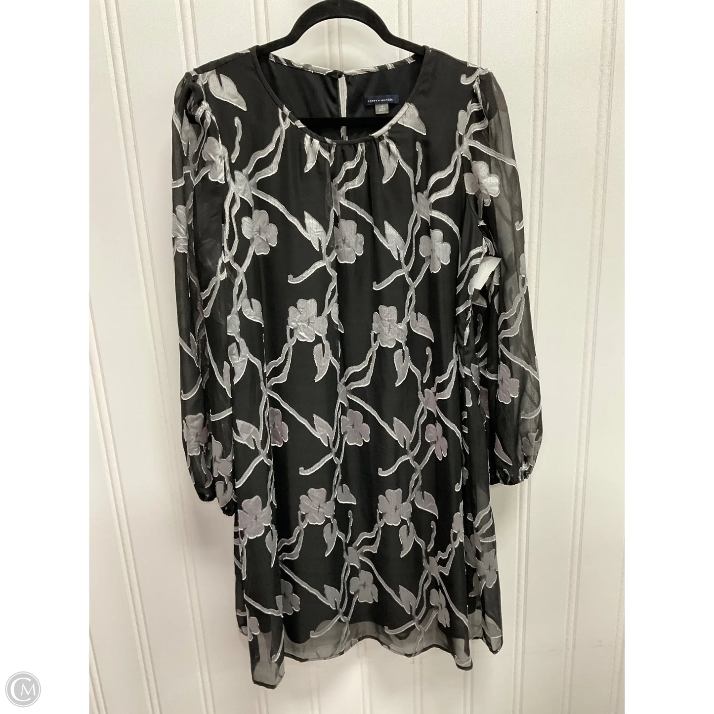 Dress Party Midi By Tommy Hilfiger In Black & Grey, Size: Xl