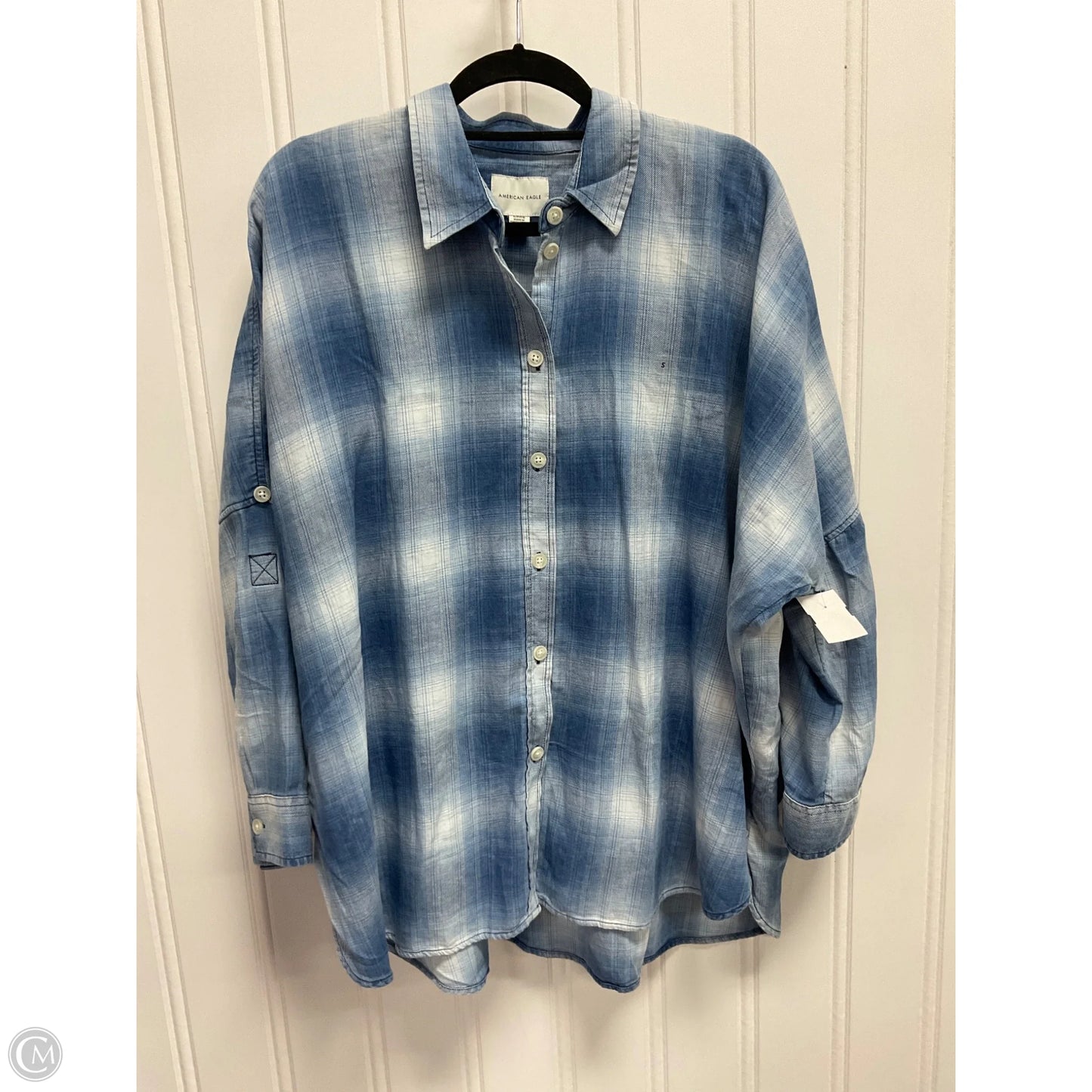 Top Long Sleeve By American Eagle In Blue, Size: S