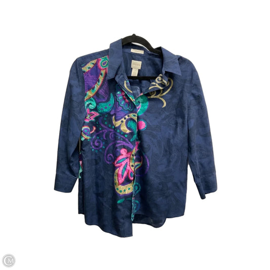 Top Long Sleeve By Chicos In Blue, Size: M