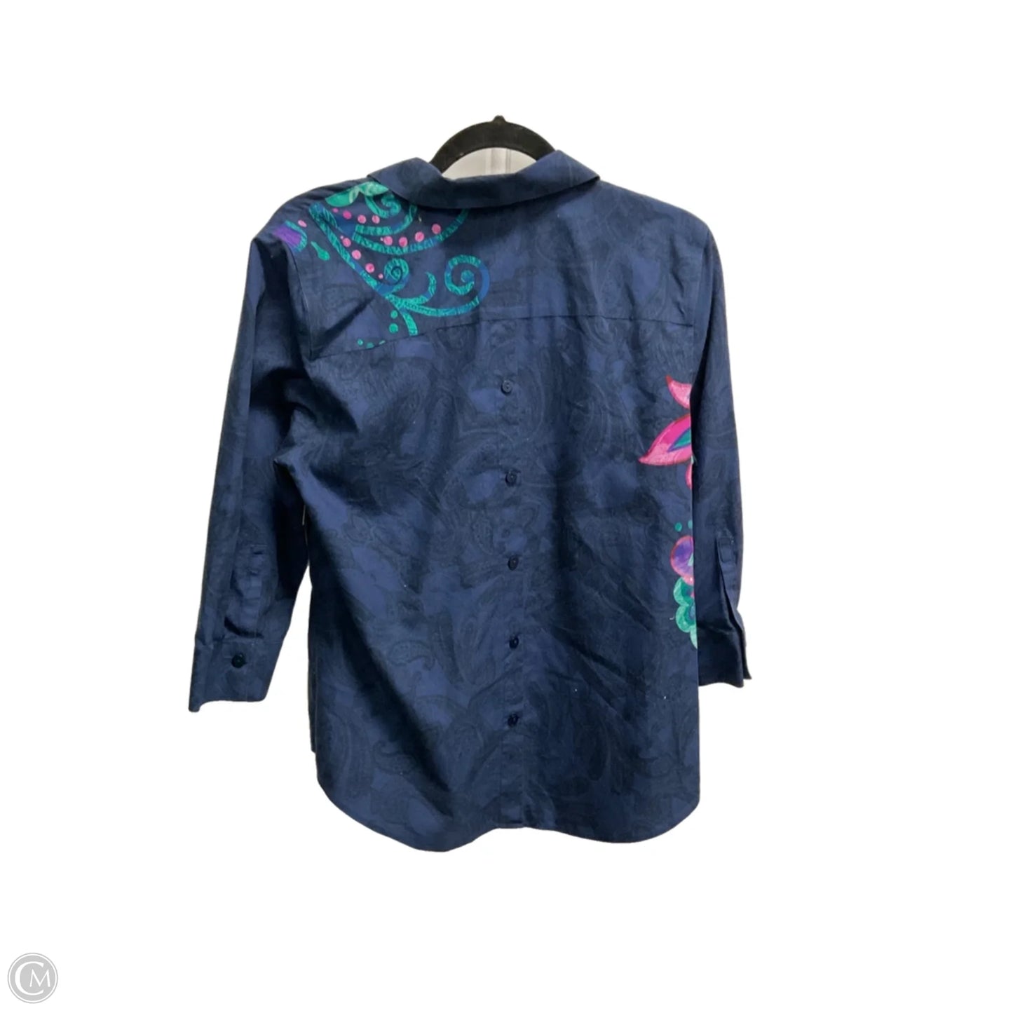 Top Long Sleeve By Chicos In Blue, Size: M