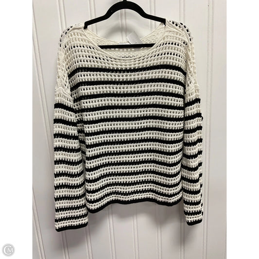 Sweater By Nine West In Striped Pattern, Size: L