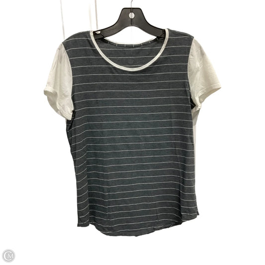 Athletic Top Short Sleeve By Lululemon In Striped Pattern, Size: M