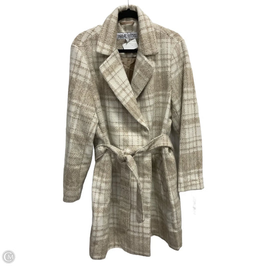 Coat Trench Coat By Nine West In Plaid Pattern, Size: Xxl