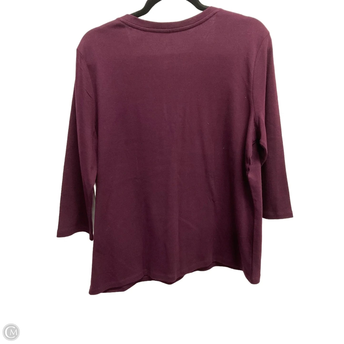 Top 3/4 Sleeve Basic By St Johns Bay In Purple, Size: Xl