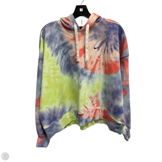 Athletic Sweatshirt Hoodie By Nike Apparel In Tie Dye Print, Size: Xl