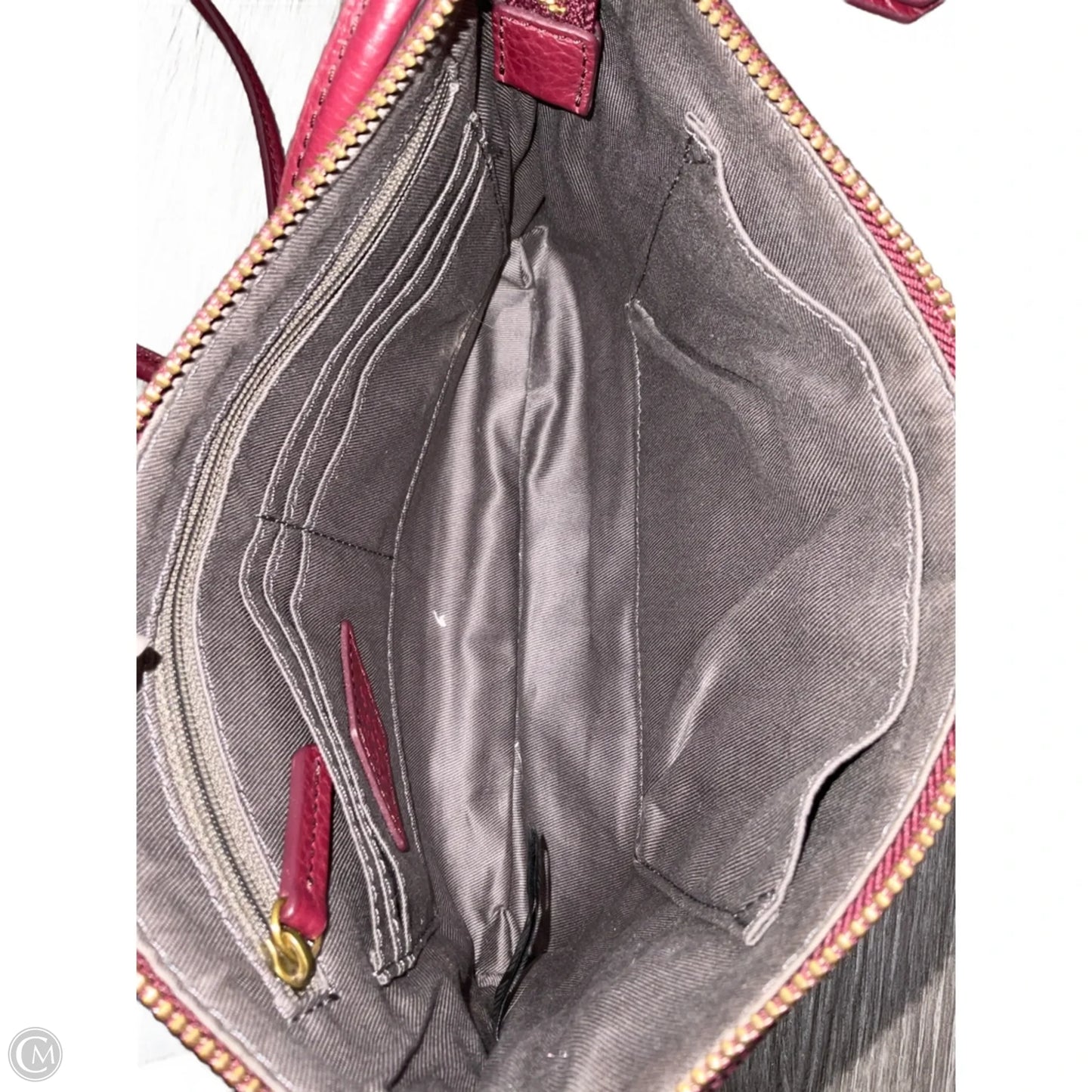 Crossbody Leather By Fossil, Size: Small